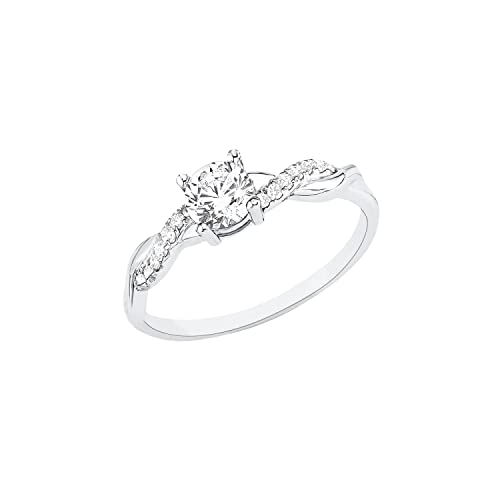 s.Oliver Zirkoniaring für Damen, 925 Sterling Silber, Rhodiniert, Größe: 50/16