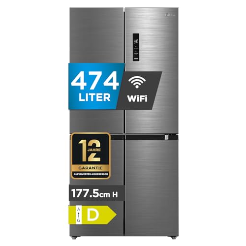 Midea MDRF632FID46 Multi Door Kühl-/Gefrierkombination/ 177,5cm Höhe /83,3cm Breit/65,3cm Tiefe/NoFrost/295 kWh/Jahr /305L Kühlteil/169L Gefrierteil/Plasma Pure/Inverter Compressor/Vario Box