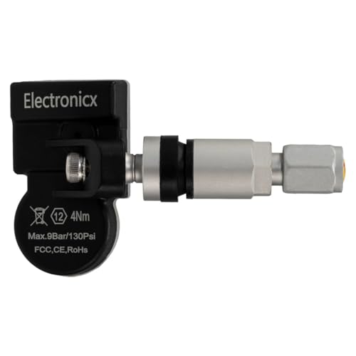Electronicx 1X RDKS Sensor für Audi S7 2021-2025 vorprogrammiert 433MHz TPMS Reifendrucksensor Metallventil Silber Einzelsensor Ersatz für Sommerreifen Winterreifen Ganzjahresreifen