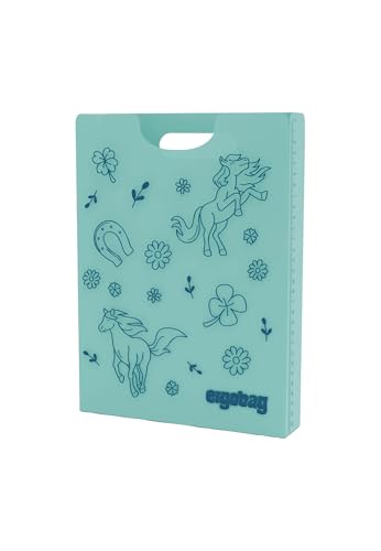 ergobag Heftebox DIN A4 inkl. Griff für mehr Ordnung im Schulranzen, durchsichtig und stabil Pferd - Mint