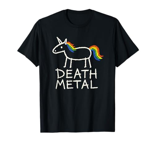 Lustiges Einhorn Death Metal Rainbow Metalhead Tee T-Shirt