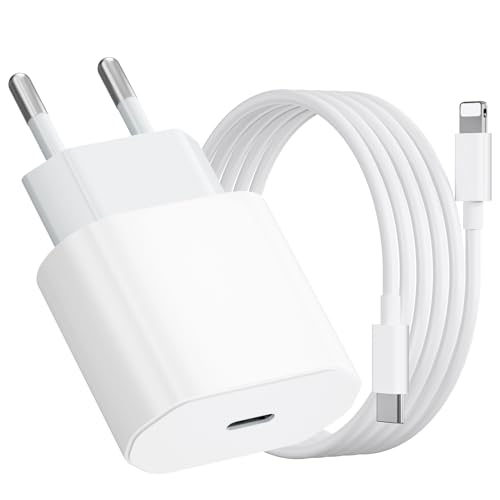 USB C Ladegerät mit Ladekabel für iPhone, 20W Schnellladegerät mit Ladekabel 1M, Schnellladekabel für iPhone 14/13/ 12/11/ X/ 8/7