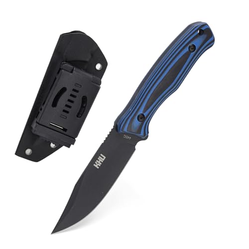 KHU 440C Stahl Outdoor Messer Feststehende Klinge Jagdmesser Mit Kydex Scheide - Survival Messer Bushcraft Camping Messer - G10-Griff - Outdoor Angeln Wandern - 32A