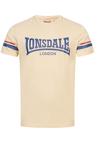 Lonsdale Herren T-Shirt Normale Passform CREICH Sand/Navy/Red M 117363