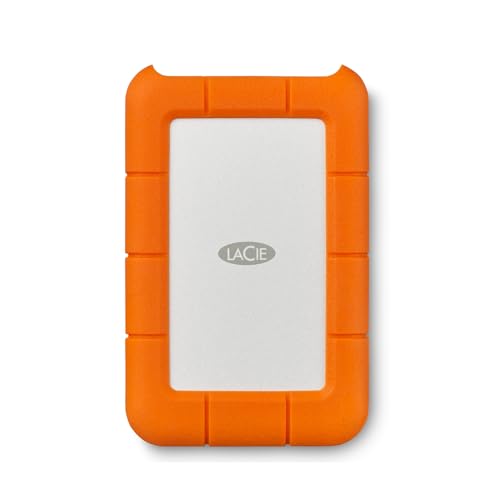 LaCie Rugged Mini 1TB tragbare externe Festplatte, 2.5 Zoll, PC & Mac, inkl. USB-C w/o USB-A Kabel, Data Rescue Service (LAC301558)