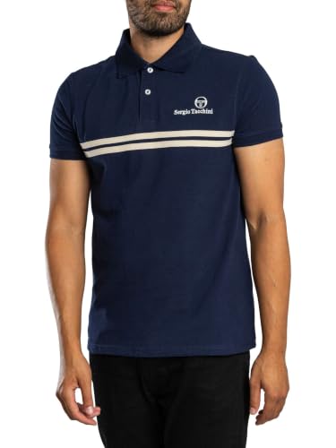 Sergio Tacchini Men's New Supermac Polo Shirt Maritime Blue/Peyote