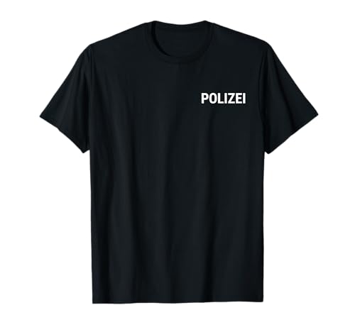 Polizei Druck Beidseitig Brust & Rücken Polizeikostüm T-Shirt