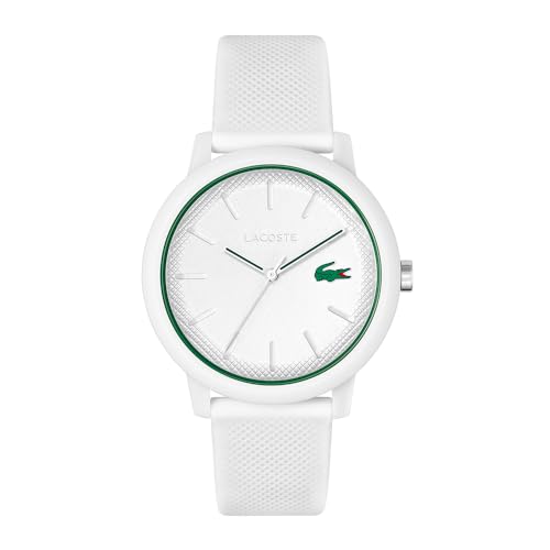 Lacoste Analog Quarzuhr für Herren Kollektion LACOSTE.12.12 mit Weisses Silikonarmband - 2011169