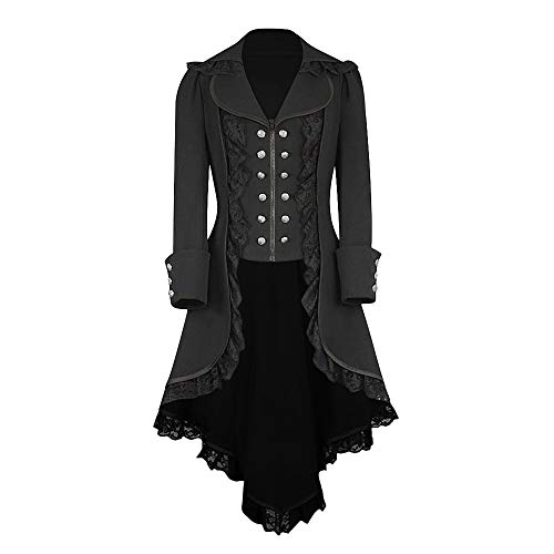 Steampunk Jacke: Gothic Damen Mantel, Punk Mittelalter Mantel für Frauen, Renaissance Vintage Smoking Kleid - Karneval, Halloween Cosplay Kostüm
