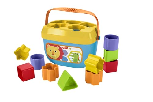 Fisher-Price Babys Erste Bausteine | Babyspielzeug ab 6 Monate, 9 Monate | Steckspiel ab 1 Jahr | Motorikspielzeug ab 6 Monate | Baby-Sortierspiel mit Sortierbox | Lern- & Formensortierspiel, FFC84