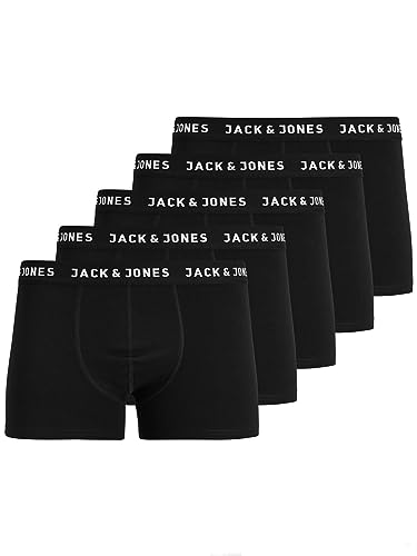 JACK & JONES Herren Jachuey Trunks 5 Pack Noos Boxershorts, Schwarz, L EU