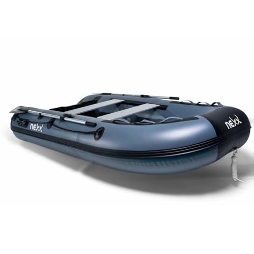MK-Angelsport Schlauchboot 300 cm mit Luftboden – Angelboot für 3 Personen, bis 292 kg, PVC 0,9 mm, inkl. Paddel, Pumpe & Tasche, motorisierbar