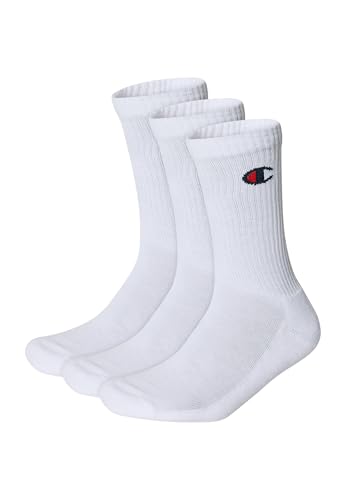 Champion Unisex Basics 6pk Crew Sportsocken, Weiß, 43-46 EU