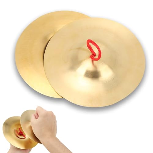 Crash Becken, 2 Stück 14.7cm / 5.79in Messing Handbecken Percussion Instrument Musikinstrument Cymbals für Tänzer Ball Party, Erwachsene Kinder Messing Trommeln und Schlaginstrumente Ausrüstung