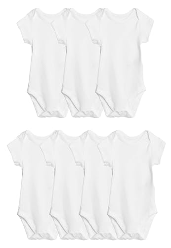 Marks & Spencer 7Er-Pack Kurzarm-Bodys Aus Reiner Baumwolle (2,3 Kg – 3 J.) Weiss 0-3 Monate