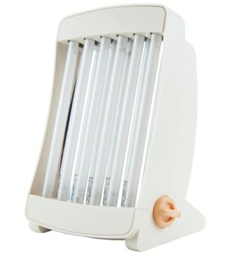 GB 906 Professionelles Gesichtssolarium, Cremeweiß, 65W UV-Bräunungsgerät, Kompaktes Design, Mit 2 Schutzbrillen, Für Gesichtsbräunung zu Hause