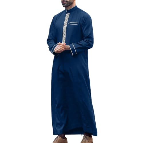 Generisch Arabische Kleidung Herren Muslim Kaftan Abaya Herren Gewand Robe Crew Stehkragen Thobe Arabisch Gebet Eid Kleidung Islamische Kleidung Aus Dem Nahen Osten Gebetskleidung für Männer
