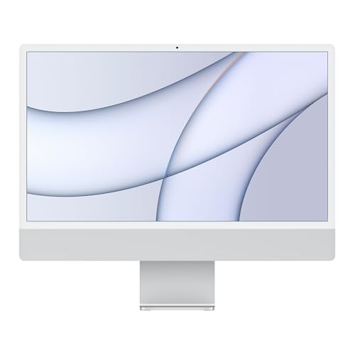 2021 Apple iMac mit Apple M1 Chip mit 8-core CPU (24-zoll, 8GB RAM, 256GB SSD Kapazität) (QWERTY Spanish) Silber (Generalüberholt)
