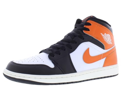 Nike Air Jordan 1 Mid SE Herren-Lederschuhe, Seestern/Schwarz/Weiß/Segel, 9