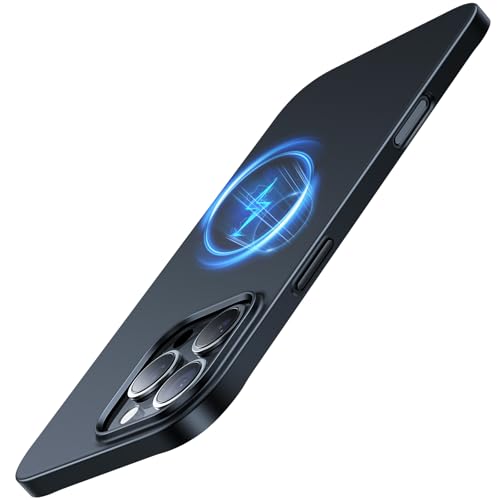 TORRAS Ultra Dünn für iPhone 16 Pro MagSafe Hülle [Nr. 1 Magnetkraft] Stoßfest Kratzfest & Samtiger Griff Slim Case Schwarz