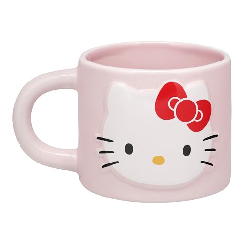 Paladone Hello Kitty Pastellrosa Tasse, offiziell lizenzierte Sanrio 400ml große Keramik-Kaffeetasse für Tee und heiße Schokolade, Kawaii Geschenk für Mädchen, Frauen, Teenager