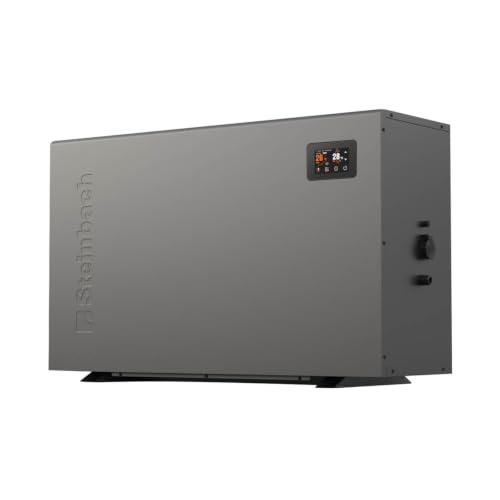 STEINBACH Wärmepumpe Silent 9 – 049313Z – Inverter Pool Wärmepumpe bis 40.000 l – Heizleistung 9 kW – Heiz- und Kühlfunktion – Touch-Display – Mit WLAN App-Steuerung – effizientes R290-Kältemittel