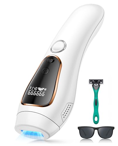 21J IPL Geräte Haarentfernung, Schmerzfreier Haarentfernungsgerät für Frauen und Männer, mit 2 Modi und Touch LCD Display, für Gesicht, Achseln, Bikinizone und Körper