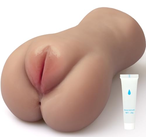 Mikymiky Premium Silikon Masturbator für Männer 2 in 1 Taschenmuschi Masturbieren Sex Spielzeug mit 5D Klitoris Doppelkanal Masturbator Sexspielzeug für die Männer solo