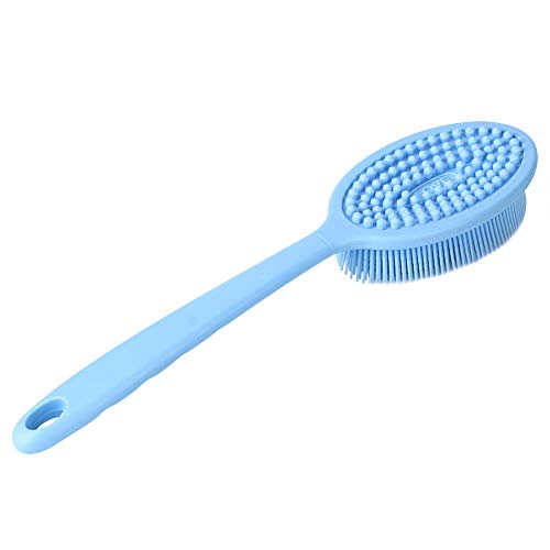 Spülbürste mit Griff, multifunktionale Silikon-Küchenbürste mit langem Griff zum Reinigen, Spülbürste mit steifen Borsten für T?pfe, Pfannen, Spüle(Blau)