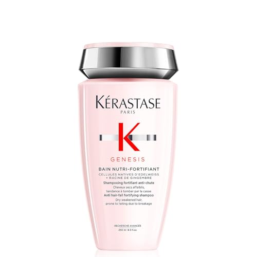 Kérastase Shampoo für normales bis trockenes und geschwächtes Haar, Kräftigendes und entwirrendes Haarbad, Bain Nutri-Fortifiant, Genesis, 250 ml