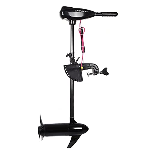 80LBS Thrust Elektrobootsmotor 12 Volt Aussenborder Bootsmotor Mit Led-Batterieanzeige Höhenverstellbar Elektro Outboard motor+Halterung 800W