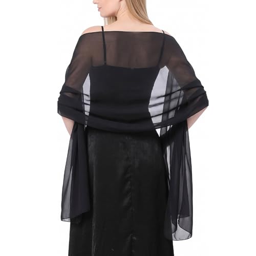 Ladiery Sheer Chiffon Tücher und Wraps für Abendkleider, Damen leichter weicher Schal für Hochzeit Braut Schultertuch