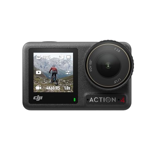 DJI Osmo Action 4 Essential-Combo, 4K/120fps Action Cam mit 1/1,3-Zoll-Sensor, Unterwasserkamera, Atemberaubende Low-Light-Aufnahmen, 10-Bit und D-Log M-Farbleistung, Langlebiger 1.770 mAh Akku
