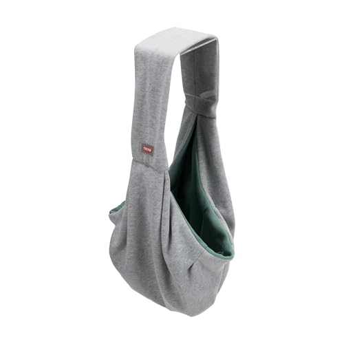 TRIXIE Fronttasche Soft – Tragetasche für Welpen und kleine Hunde – optimaler Körperkontakt – integrierte Kurzleine – Polyester Baumwolle – 22×20×60 cm – 28948