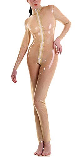 Your Fetish World Latex Catsuit mit 3 Wege Reißverschluss, transparent Gr.XXL
