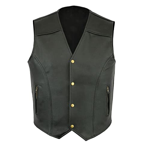 Gefomuofe Lederweste Weste Kutte Leder Biker Rocker Motorrad Clubweste Bikerweste Motorradweste Schwarz Leder Biker Rocker Motorrad Clubweste Bikerweste Leder Weste
