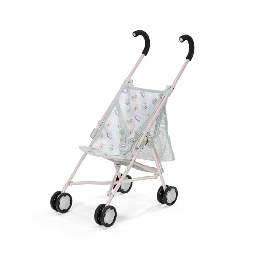 BABY born Puppenwagen mit Tasche im Dschungel-Design mit 3-Punkt-Gurt, faltbar