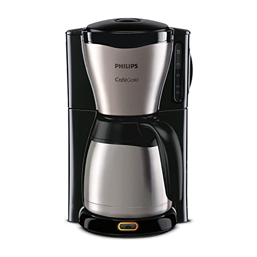 Philips Filterkaffeemaschine – 1.2-Liter-Thermoskanne, bis zu 15 Tassen, Edelstahl, silbern/schwarz (HD7546/20)