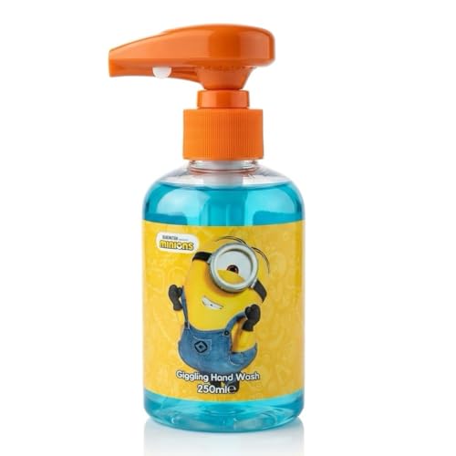 Top Media 229395 - Minions Seifenspender mit Sprachchip, kichernde Geräusche, Füllmenge 250 ml, Hygiene, Seife, Flüssigseife, Musik, Badezimmer