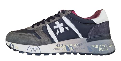 PREMIATA Herrenschuhe Sneaker Wildleder Stoff Lander_6905 Grün-Schwarz, Grün Schwarz, 42 EU