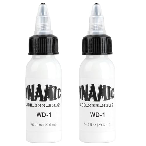 2 Flaschen Tattoo-Tinte 1oz 30ml Weiß Tattoo Ink Tattoo-Tinte Veganfreundlich Standard Practice Pigment Tattoo-Zubehör zum Färben, Mischen, Linien, Schattieren, Tribal und Verblenden (Weiß)