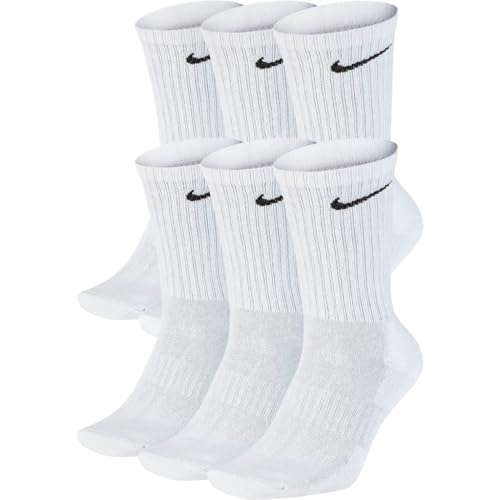 NIKE 6 X Socken 2 X 3er Pack SX7664, Farbe:Weiß, Größe:L = 42-46
