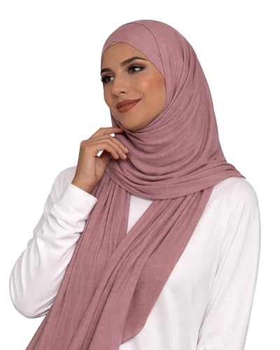 HENKi 100% Baumwolle Cotton Hijab Jersey Kopftuch Frauen Premium (Alt Pink #08)