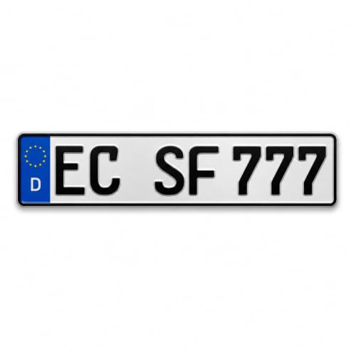 Schilderfabrik Kfz-Kennzeichen Wunschprägung Euro Nummernschild 520x110mm PKW