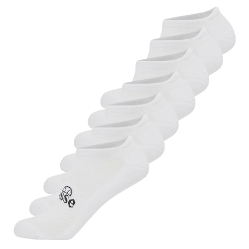 Ellesse Unisex Sneaker Socken ARADO, 7 Paar - Trainer Liner, Logo Weiß 43-46,5