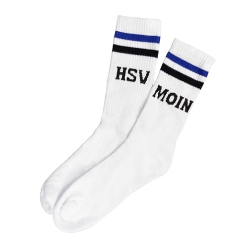 Hamburger SV HSV Sportsocken Socken Strümpfe 2er-Set ** Moin ** (DE/NL/SE/PL, Numerisch, 39, 42, Regular, Regular, Weiss)