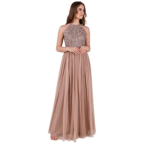 Maya Deluxe Damen Rl004 Mm Bridesmaid Dress, Taupe Blush, 42 EU