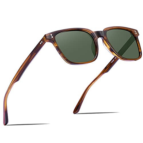 CARFIA Rechteckige Polarisierte Herren Sonnenbrille, 100% UV-Schutz