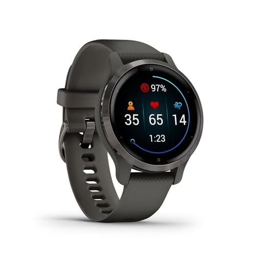 Garmin Venu 2S – schlanke GPS-Fitness-Smartwatch mit ultrascharfem 1,1“ AMOLED-Touchdisplay, Gesundheitsfunktionen, über 25 vorinstallierten Sport-Apps, Music Pay