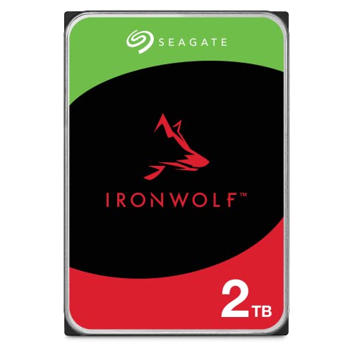 Seagate IronWolf 2 TB, NAS Interne Festplatte HDD, 3.5 Zoll, 5400 U/Min, CMR, 64 MB Cache, SATA 6 GB/s, silber, inkl. Data Rescue Service (ST2000VNZ03)